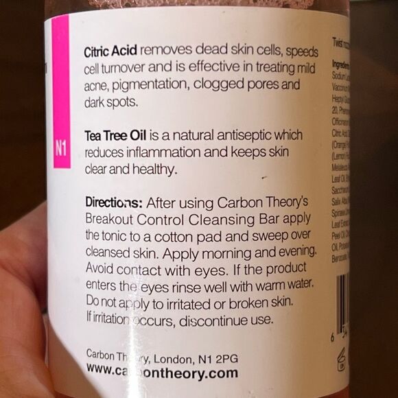 Bundle of 2 Carbon Theory Facial Purifying Tonic 🌺 Tea tree oil and citric acid - Picture 3 of 4